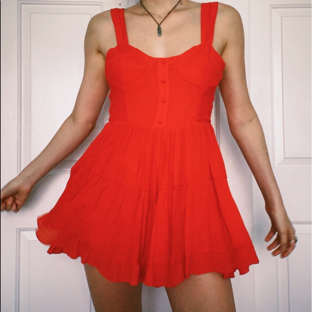 Red Flowy Romper 🧚🏼‍♀️